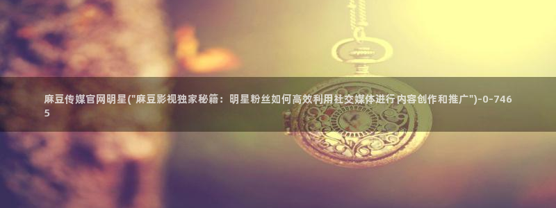麻豆官网传媒映画：麻豆传媒官网明星(\